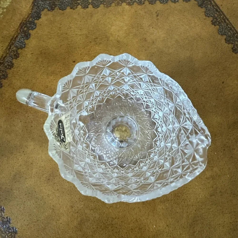 Vintage Fenton Clear‎ Glass Diamond Pattern Creamer 9103CY